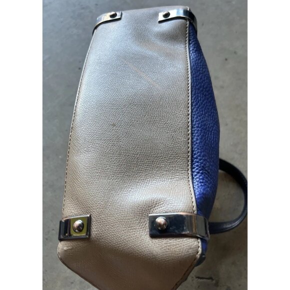 Marc by Marc Jacobs Shelter Island Blue Color Brown Block Leather Satchel Tote - Picture 14 of 16